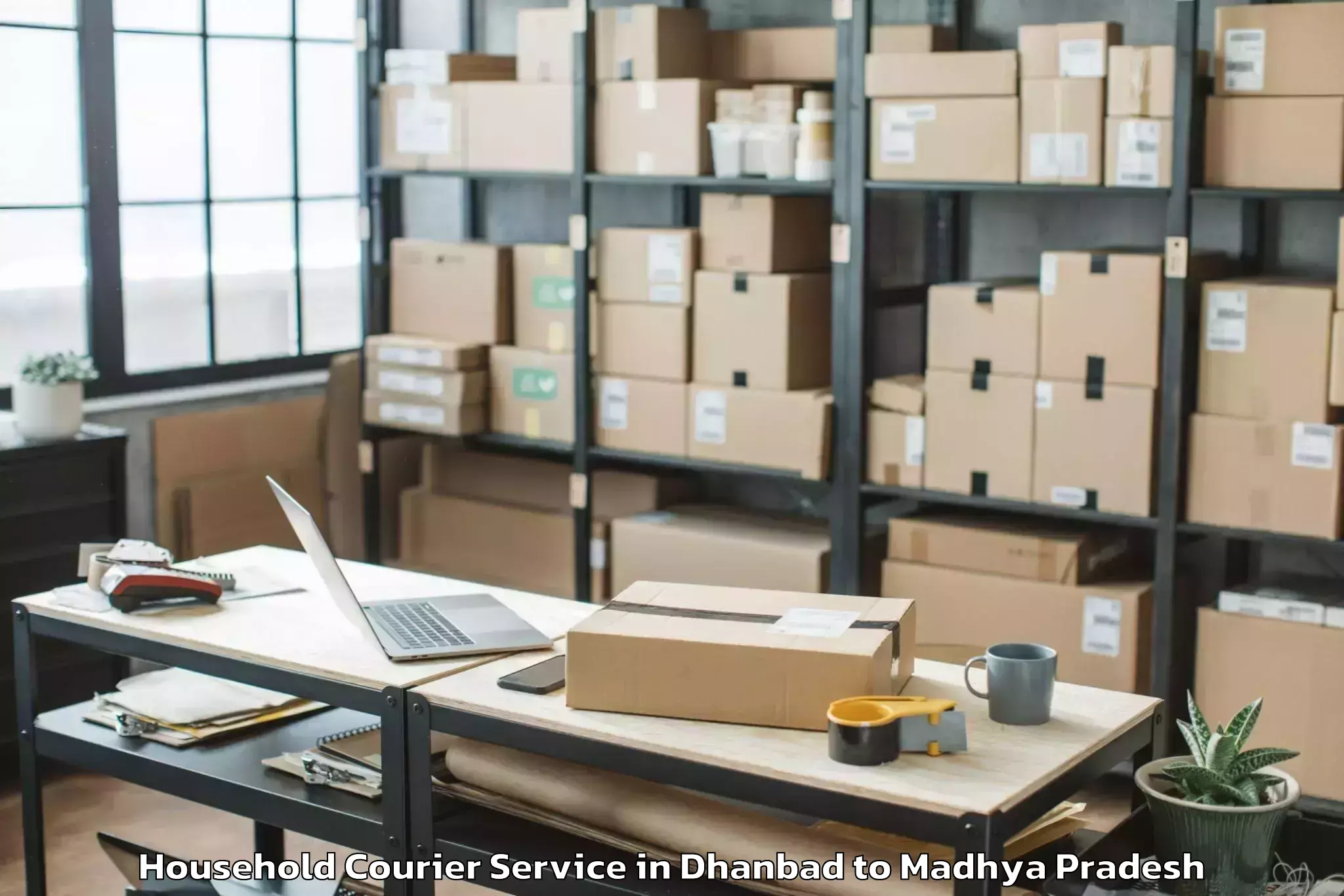 Quality Dhanbad to Guna Airport Gux Household Courier